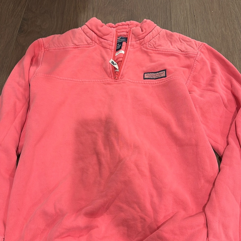 Vineyard vines half zip pink sweatshirt